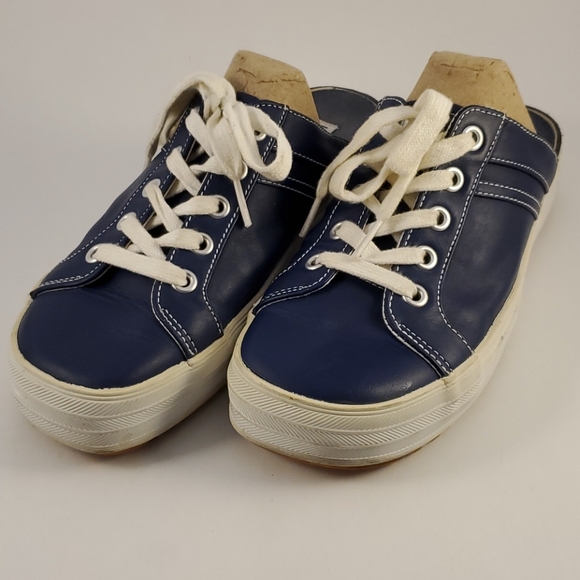 Keds Shoes - Keds Blue Leather Slip On Sneaker Mule